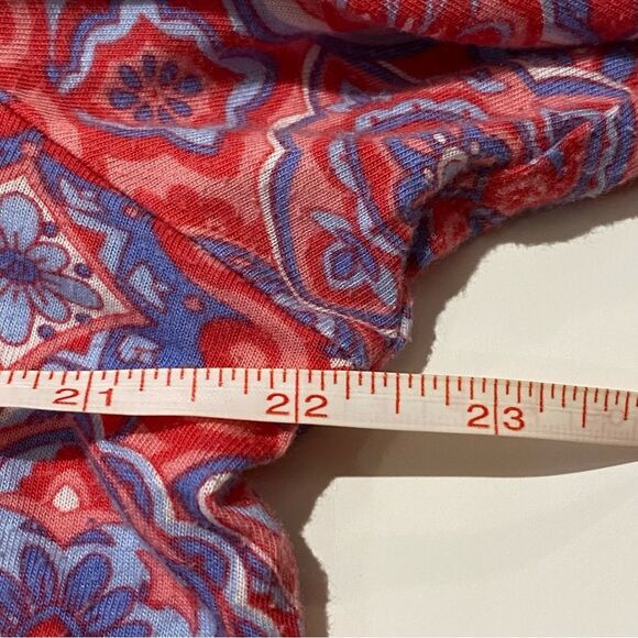 Talbots Pink Paisley Split Neck Pima Cotton Blend 3/4 Sleeve Blouse Women's XLP - Picture 15 of 16